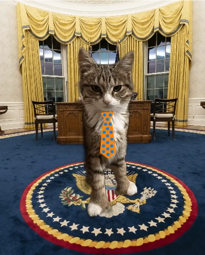 polly sitting in the oval office